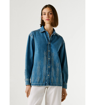 Pepe Jeans Kurtka Ellen Ikat niebieska