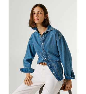 Pepe Jeans Kurtka Ellen Ikat niebieska