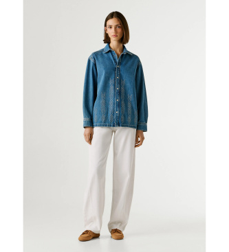 Pepe Jeans Kurtka Ellen Ikat niebieska