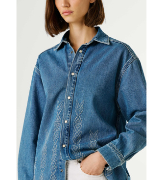 Pepe Jeans Kurtka Ellen Ikat niebieska