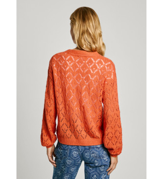 Pepe Jeans Hailey Cardigan pomarańczowy