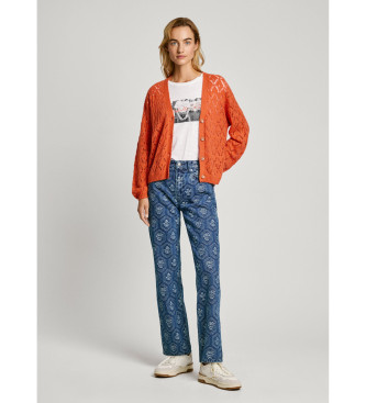 Pepe Jeans Hailey Cardigan pomarańczowy