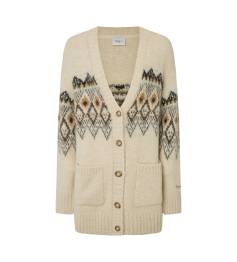 Pepe Jeans Cardigan Helia vit ecru