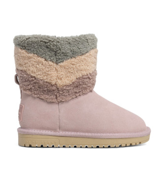 Pepe Jeans Diss Fur Ankle Boots w kolorze różowym