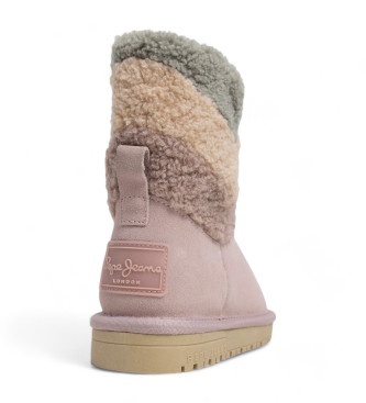 Pepe Jeans Diss Fur Ankle Boots w kolorze różowym