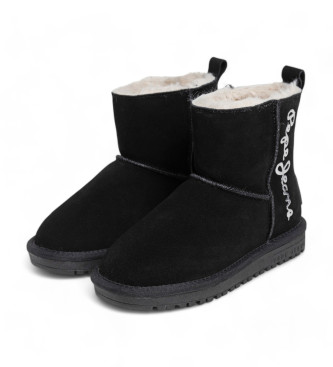 Pepe Jeans Bottines en cuir Diss Top noir 