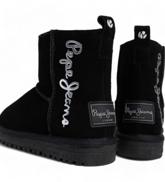 Pepe Jeans Botines de Piel Diss Top negro 