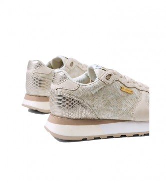 Pepe Jeans Sneakers Dover Snake con stampa animalier, beige