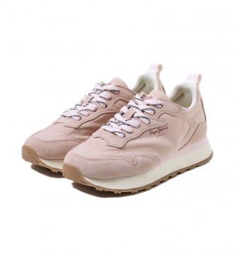 Pepe Jeans Dover Soft pink leather sneakers 