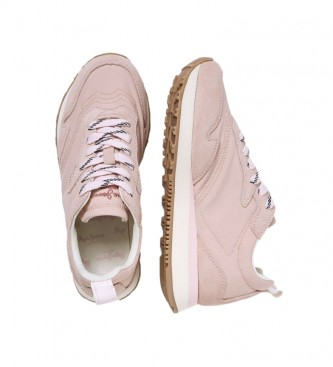 Pepe Jeans Dover Soft pink leather sneakers 