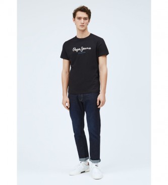 Pepe Jeans T-shirt básica Logo Eggo preto
