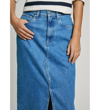 Pepe Jeans Falda larga en tejido denim no elstico azul