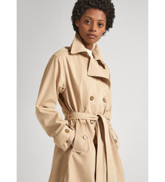 Pepe Jeans Bruine ster trenchcoat