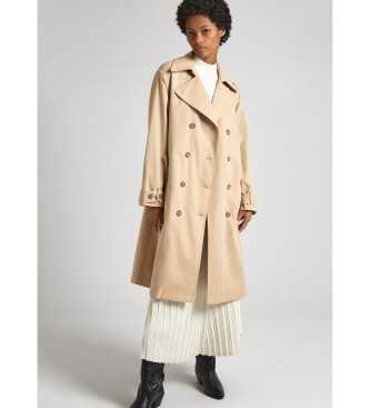 Pepe Jeans Brown Star trench coat