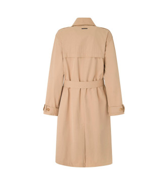 Pepe Jeans Bruine ster trenchcoat