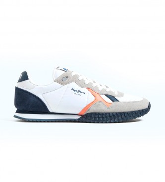 Pepe Jeans Holland Series 1 Sapatos de couro de néon branco