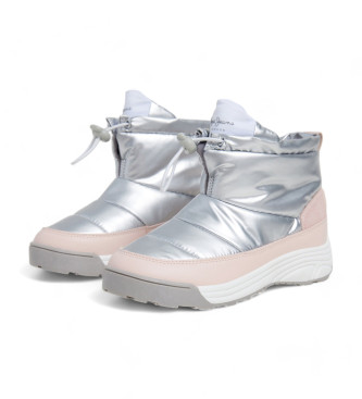 Pepe Jeans Jarvis Blossom silver ankle boots