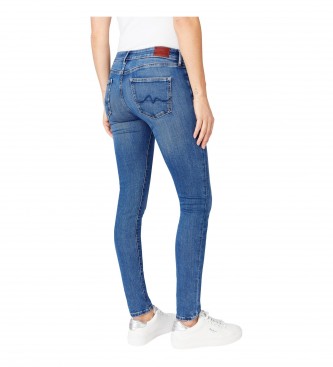 Pepe Jeans Regent Fit Skinny Jeans z wysokim stanem w kolorze niebieskim