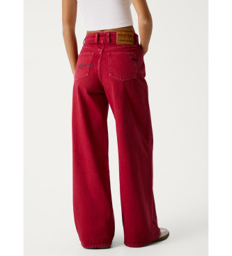 Pepe Jeans Jeans fit wide y tiro medio   rojo