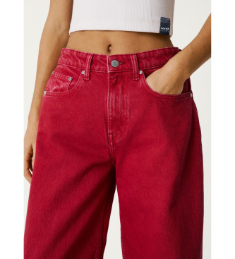 Pepe Jeans Jeans fit wide y tiro medio   rojo