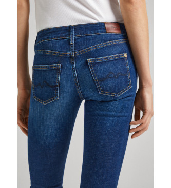 Pepe Jeans Niebieskie jeansy skinny z niskim stanem