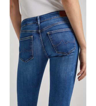 Pepe Jeans Niebieskie jeansy skinny z niskim stanem