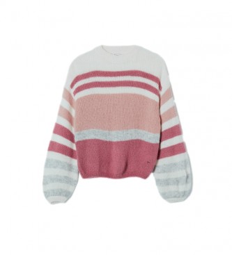 Pepe Jeans Pull  rayures rose Mimie
