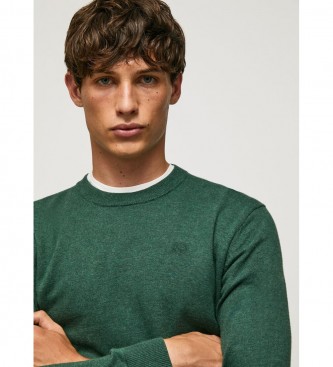 Pepe Jeans Zeleni pulover Andre z vratnim izrezom