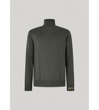 Pepe Jeans Zielony sweter Andre Turtle Neck