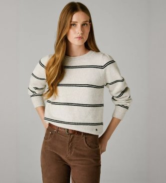 Pepe Jeans Sweter Carmela Stripe w kolorze złamanej bieli