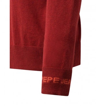 Pepe Jeans Maroon round neck sweater