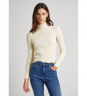 Pepe Jeans Dalia rullad jumper vit