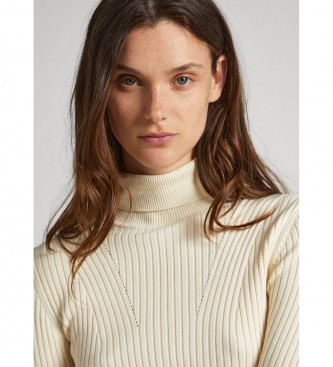 Pepe Jeans Dalia rullad jumper vit