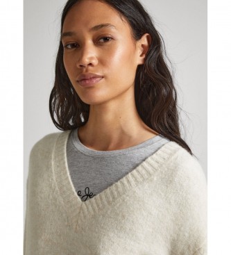 Pepe Jeans Denisse V Sweater hvid 