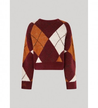 Pepe Jeans Sweter Eliot bordowy