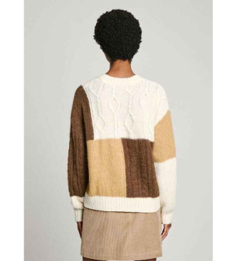 Pepe Jeans Hilary jumper white, brown