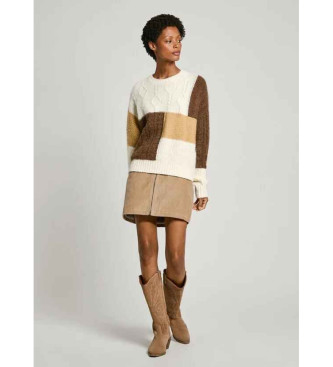 Pepe Jeans Hilary jumper white, brown