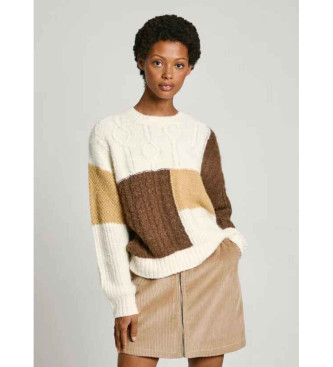 Pepe Jeans Hilary jumper white, brown