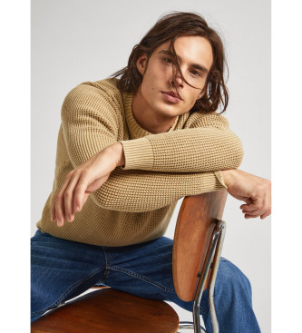 Pepe Jeans Beżowy sweter Maxwell