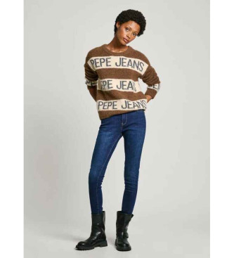 Pepe Jeans Helmi brown striped knitted jumper