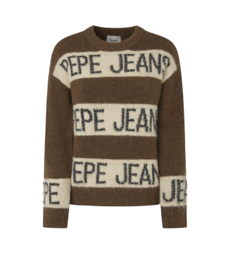 Pepe Jeans Helmi brown striped knitted jumper