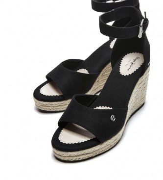 Pepe Jeans Sandals Maida Bass black -Height wedge: 8,5 cm