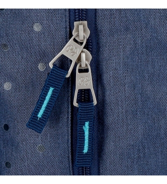 Pepe Jeans Rucksack 44 cm Doppelreiverschluss passend zum Trolley Pepe Jeans Molly blau -30,5x44x15cm