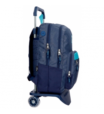 Pepe Jeans Backpack 44 cm double zipper with trolley Pepe Jeans Molly blue -30,5x44x15cm