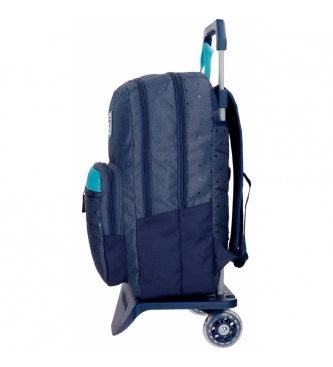 Pepe Jeans Backpack 44 cm double zipper with trolley Pepe Jeans Molly blue -30,5x44x15cm