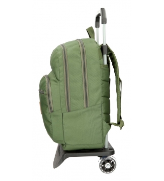 Pepe Jeans Backpack with car Pepe Jeans Cross double compartment Green Kaki -44x30,5x15cm-