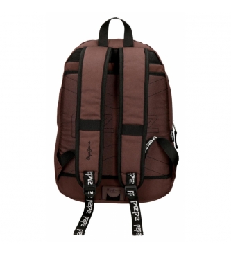 Pepe Jeans Backpack Double Zip Adaptable Pepe Jeans Osset brown -31x46x15cm