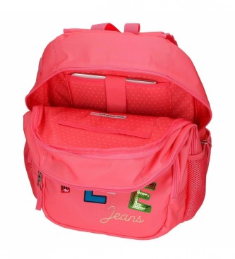 Pepe Jeans Kim Double Zipper Backpack -32x44x22cm-Pink