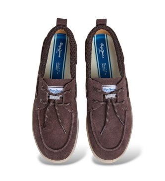 Pepe Jeans Lædersejlersko Ball Board mørkebrune