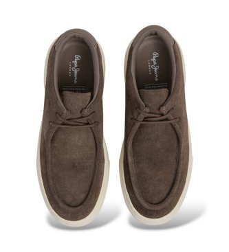 Pepe Jeans Colins Street bådsko i brunt skind
